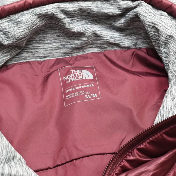 The North Face Women's Pseudio Vest Full Zip Polyester Gray Red Size M Insulated - Picture 7 of 8